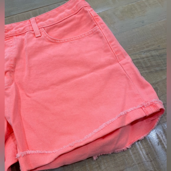 J BRAND JOANIE Low Rise Boy Fit Shorts 27 neon orange jeans short - Picture 11 of 11